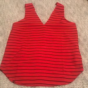 Red & navy striped shirt, never worn